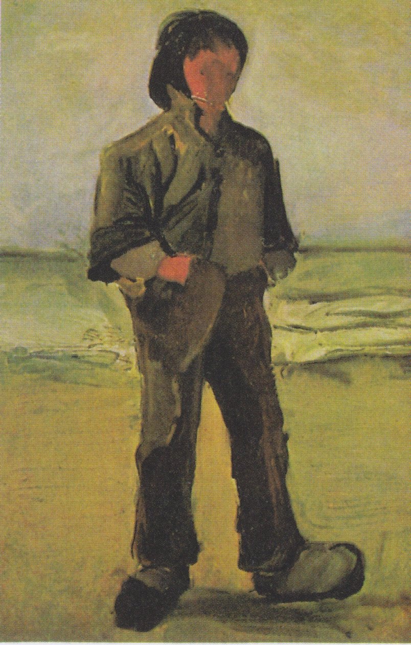 Pescador na praia de Vincent van Gogh