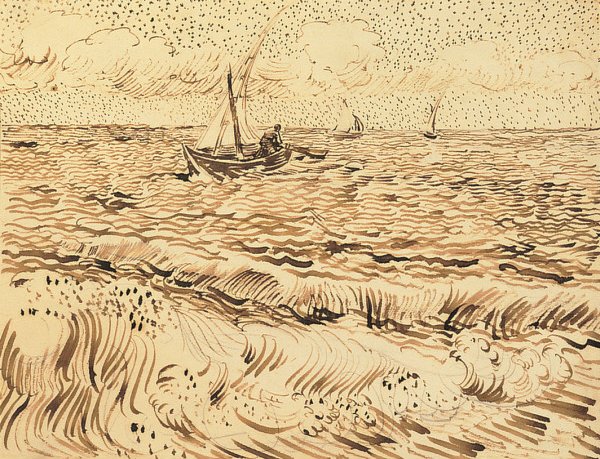 Barcos pesca, em, Saintes-Maries-de-la-Mer de Vincent van Gogh