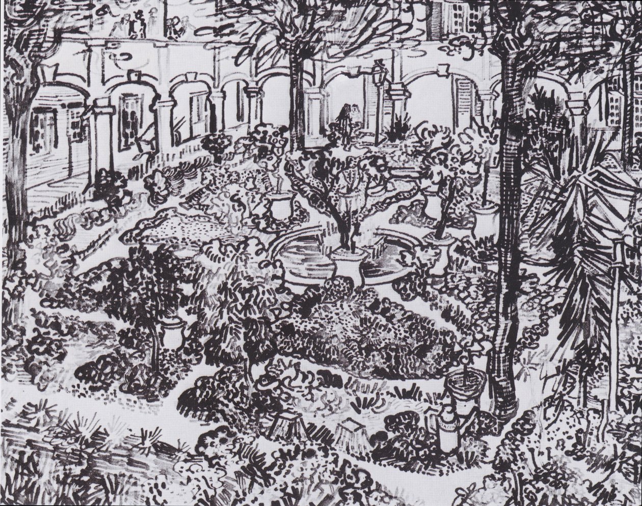 Jardim do hospital em Arles de Vincent van Gogh
