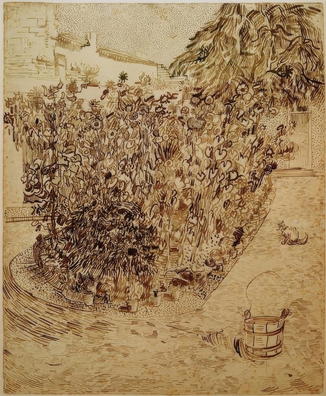 Jardim de uma casa de banhos de Vincent van Gogh