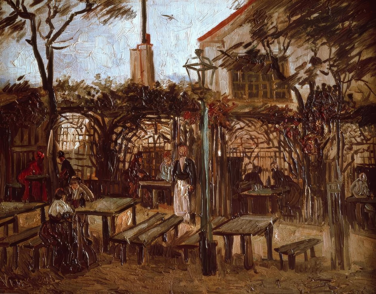 Restaurante de jardim La Guinguette em Montmartre de Vincent van Gogh