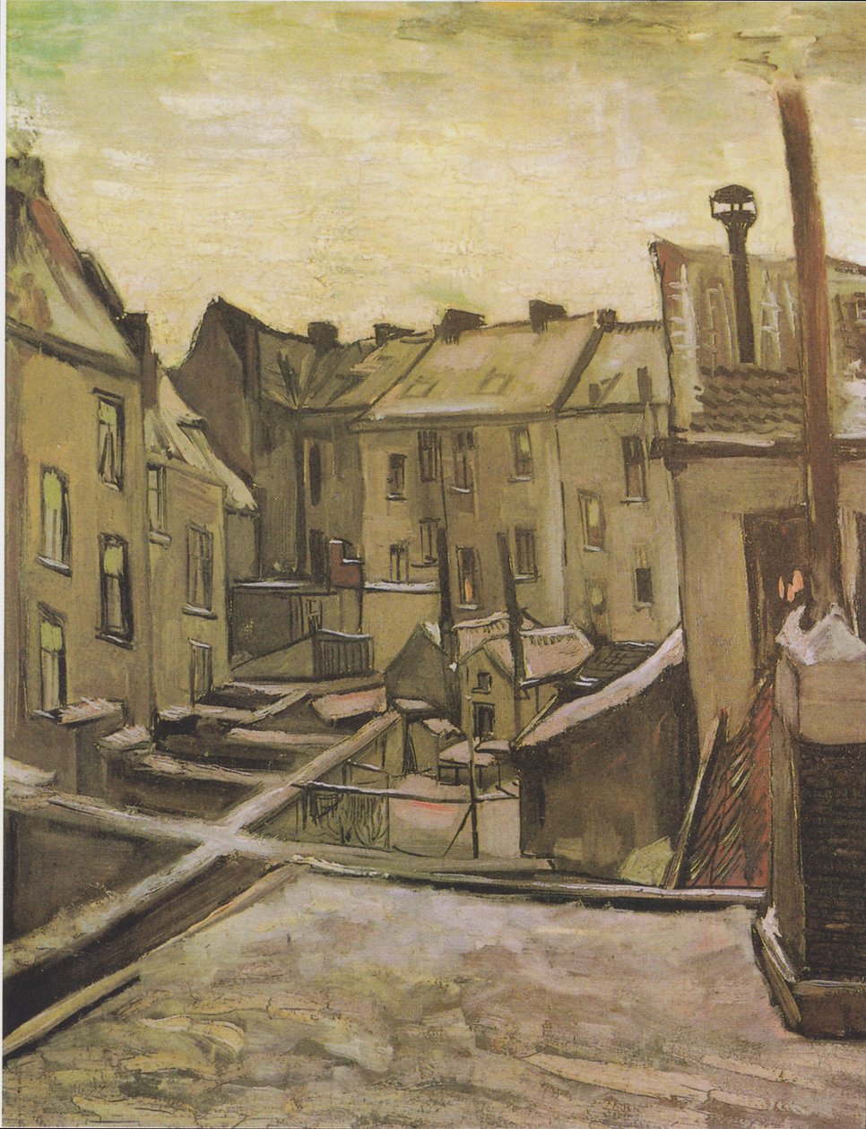 Quintais em Antuérpia na neve de Vincent van Gogh