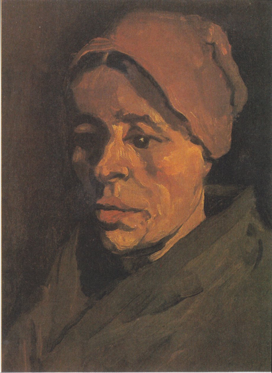 Chefe da esposa de um fazendeiro com um capuz acastanhado de Vincent van Gogh
