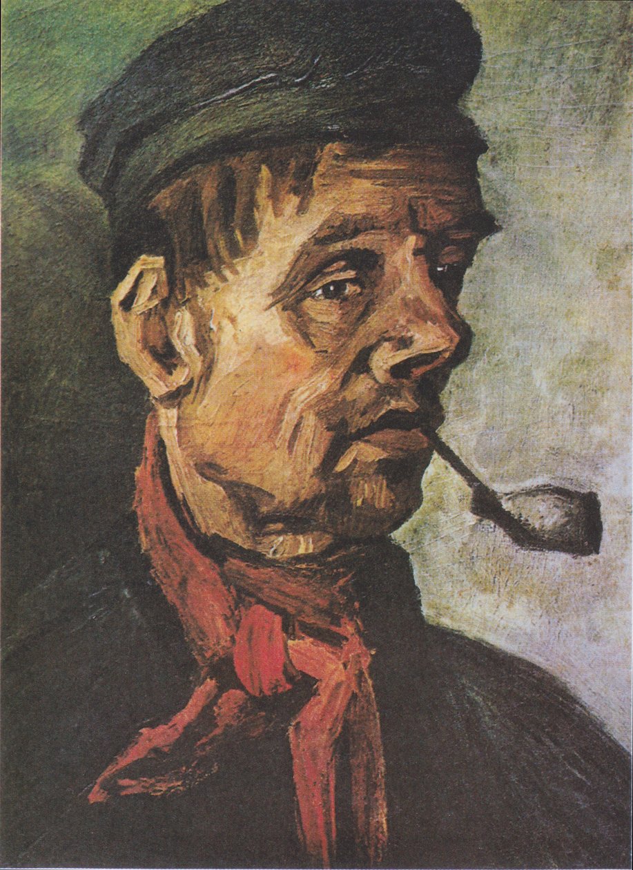 Cabeça, de, um, agricultor, com, cano de barro de Vincent van Gogh