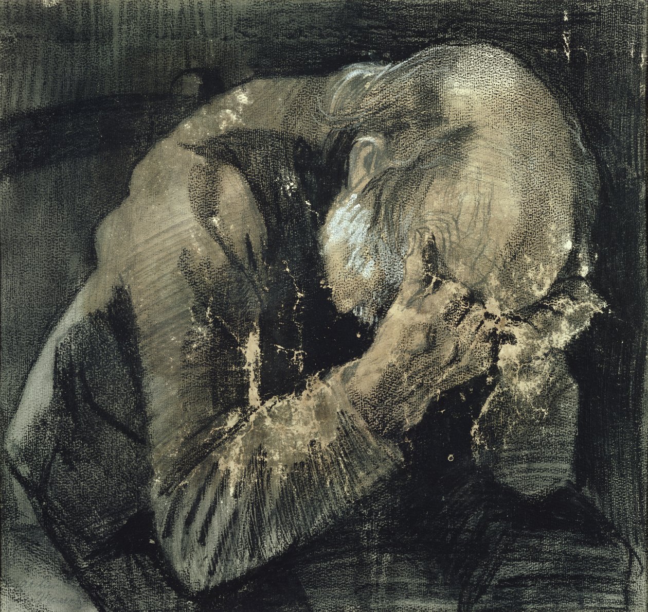 Homem, com, seu, cabeça, em, seu, mãos de Vincent van Gogh
