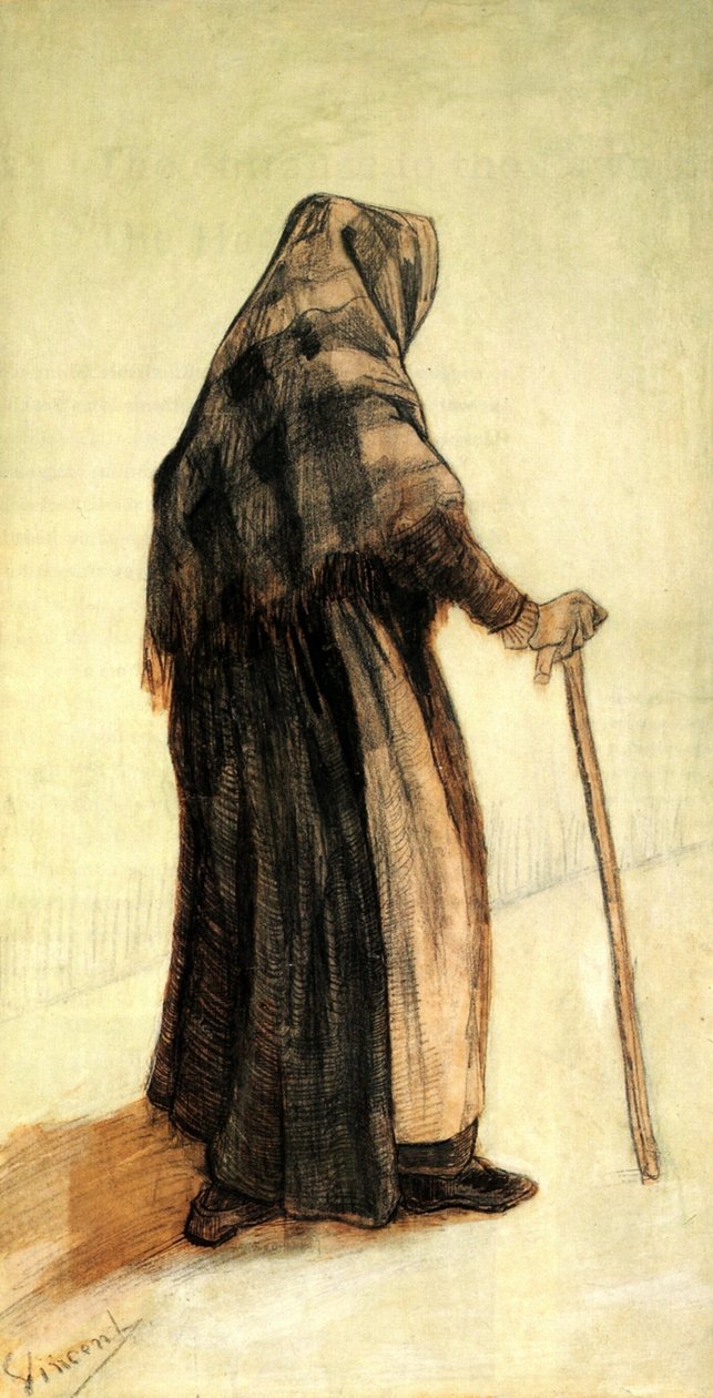 Velha mulher vista por trás de F913 de Vincent van Gogh