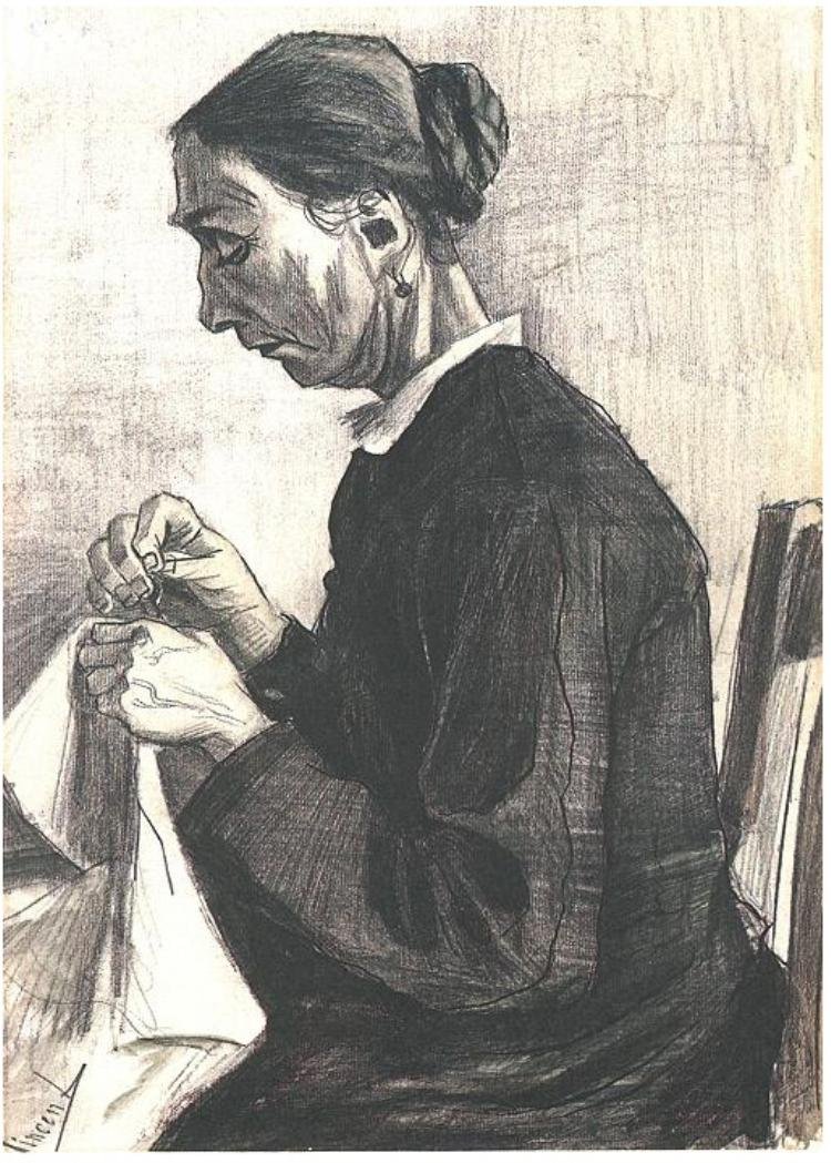Costura de mulher velha de Vincent van Gogh