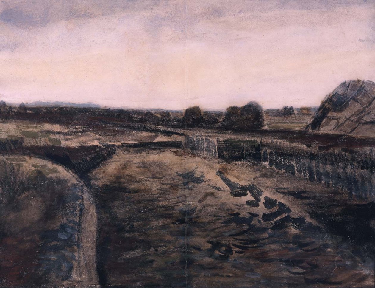 Paisagem em Drente, 1883 de Vincent van Gogh