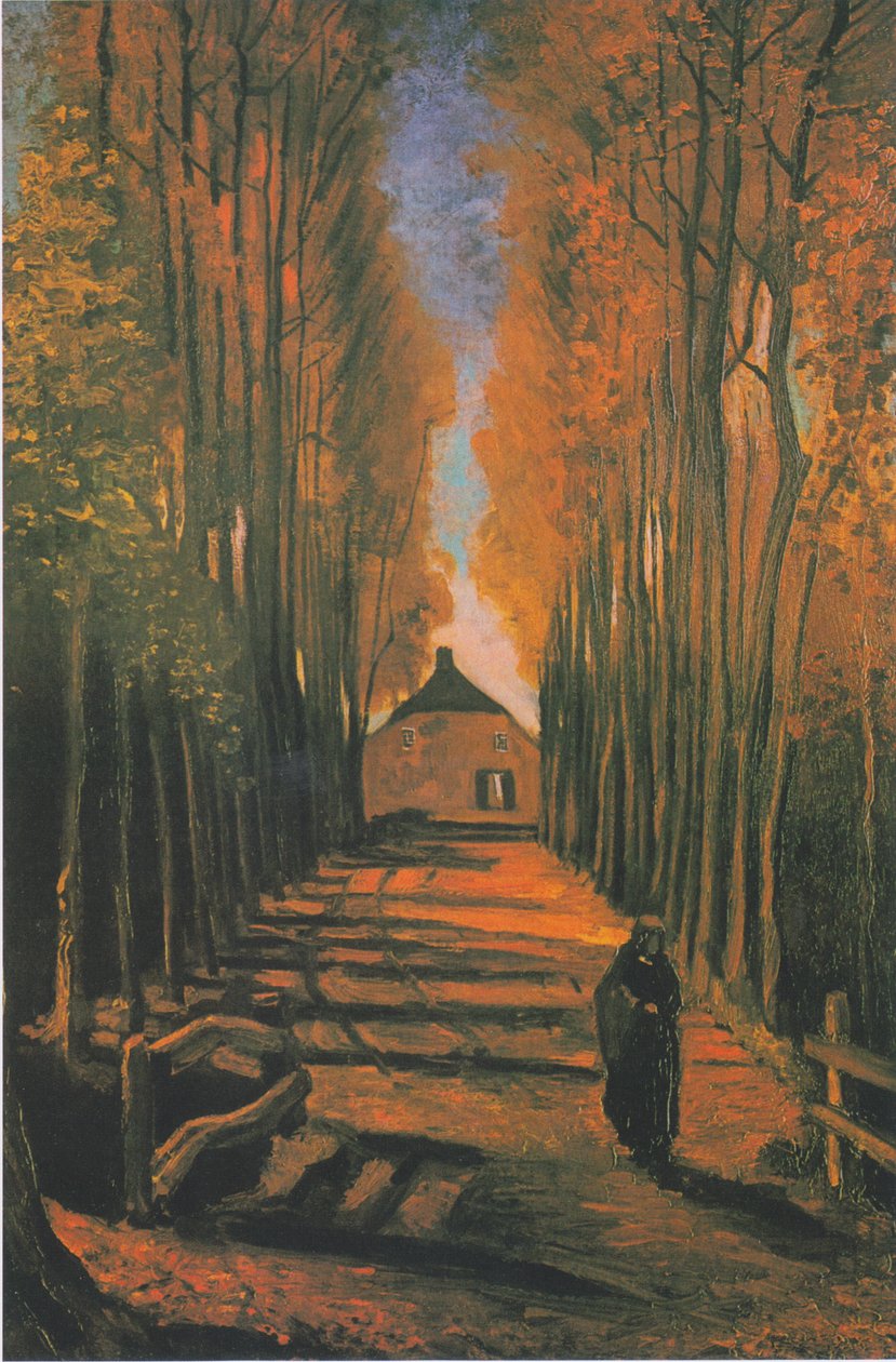 Avenida de álamo no outono de Vincent van Gogh