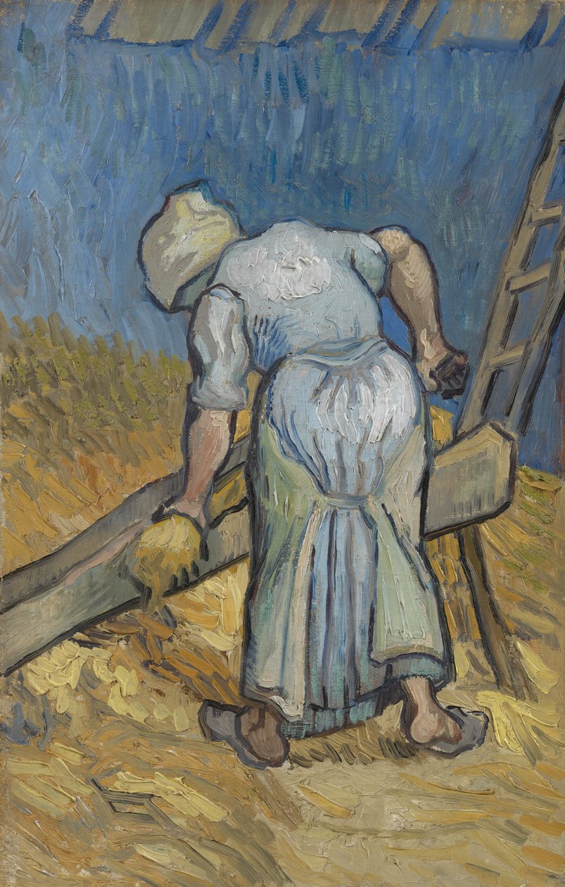 Mulher camponesa, hematomas, linho de Vincent van Gogh
