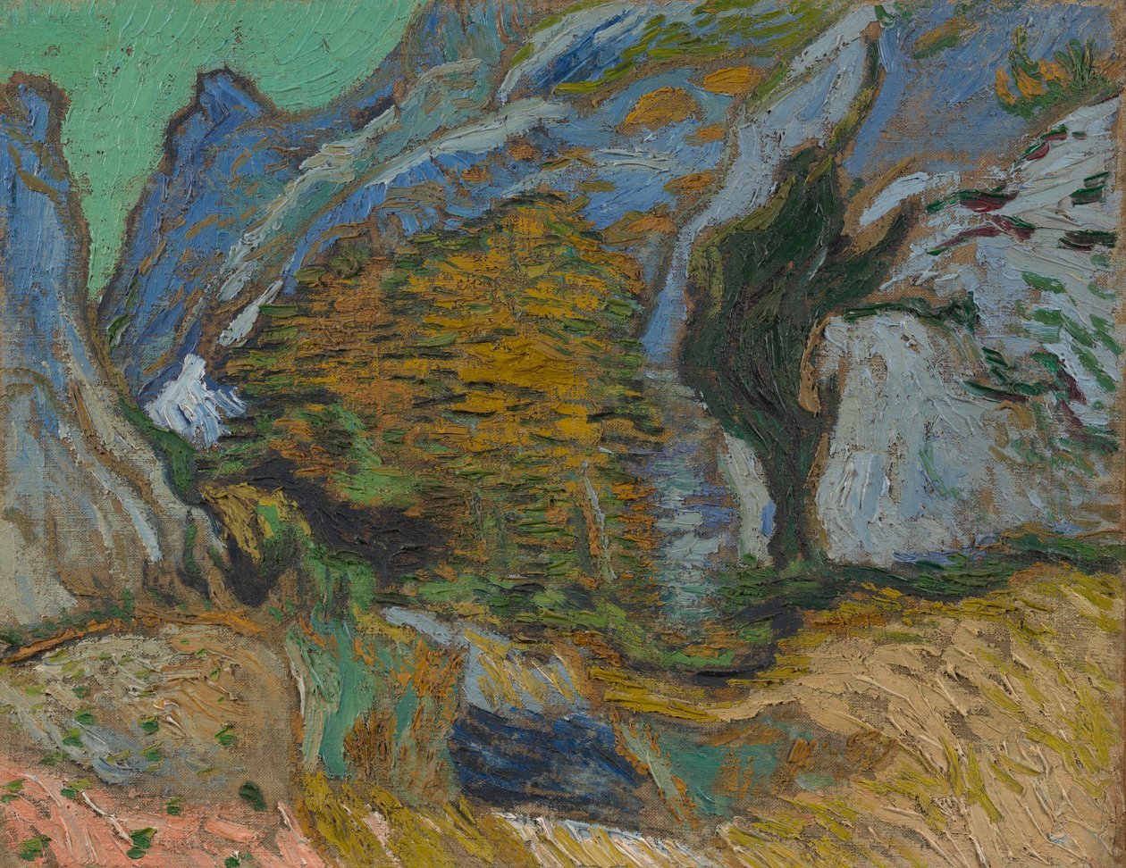 Ravina com um pequeno riacho de Vincent van Gogh