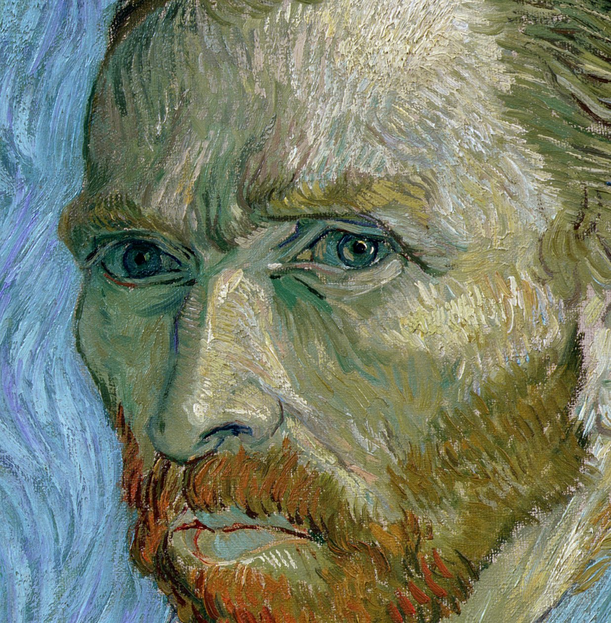 Auto-retrato, 1889 (detalhe de 32212) de Vincent van Gogh