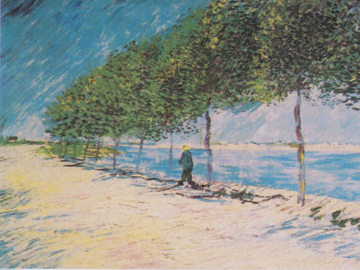 Ande nas margens do Sena em Asnières de Vincent van Gogh
