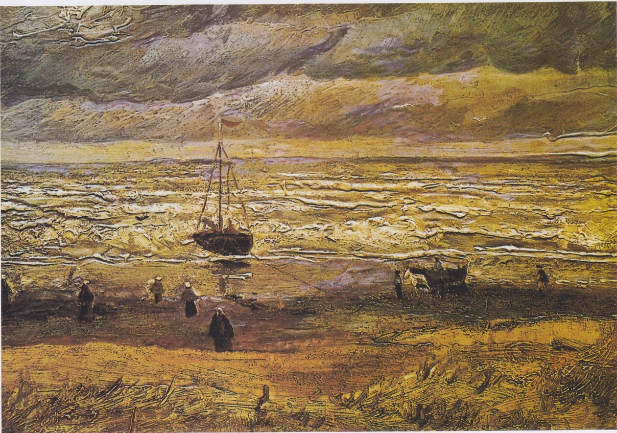 Praia de Scheveningen em tempestade de Vincent van Gogh