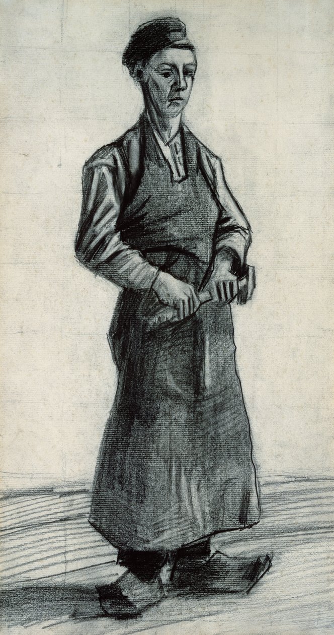 O jovem ferreiro, 1882 (giz preto e lápis sobre papel) de Vincent van Gogh