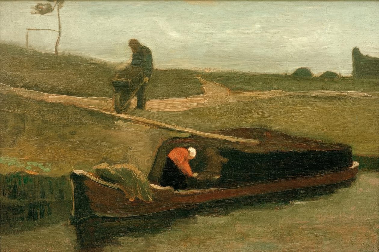 Barco de turfa com duas figuras de Vincent van Gogh