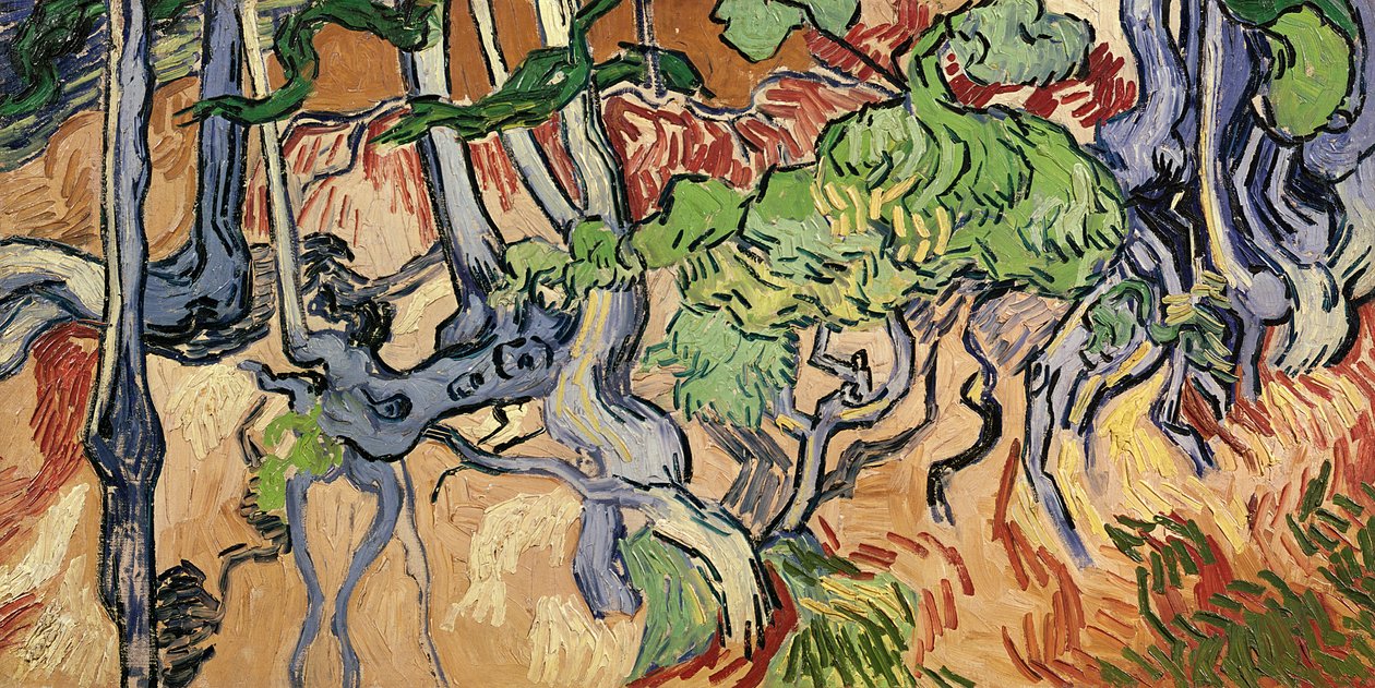Raízes das árvores, 1890 de Vincent van Gogh