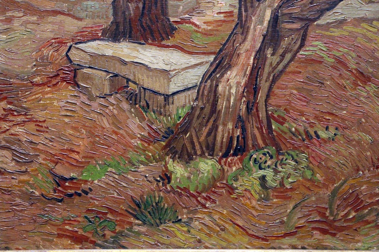Vincent van gogh, um banco de pedra no manicômio de Saint Remy de Vincent van Gogh