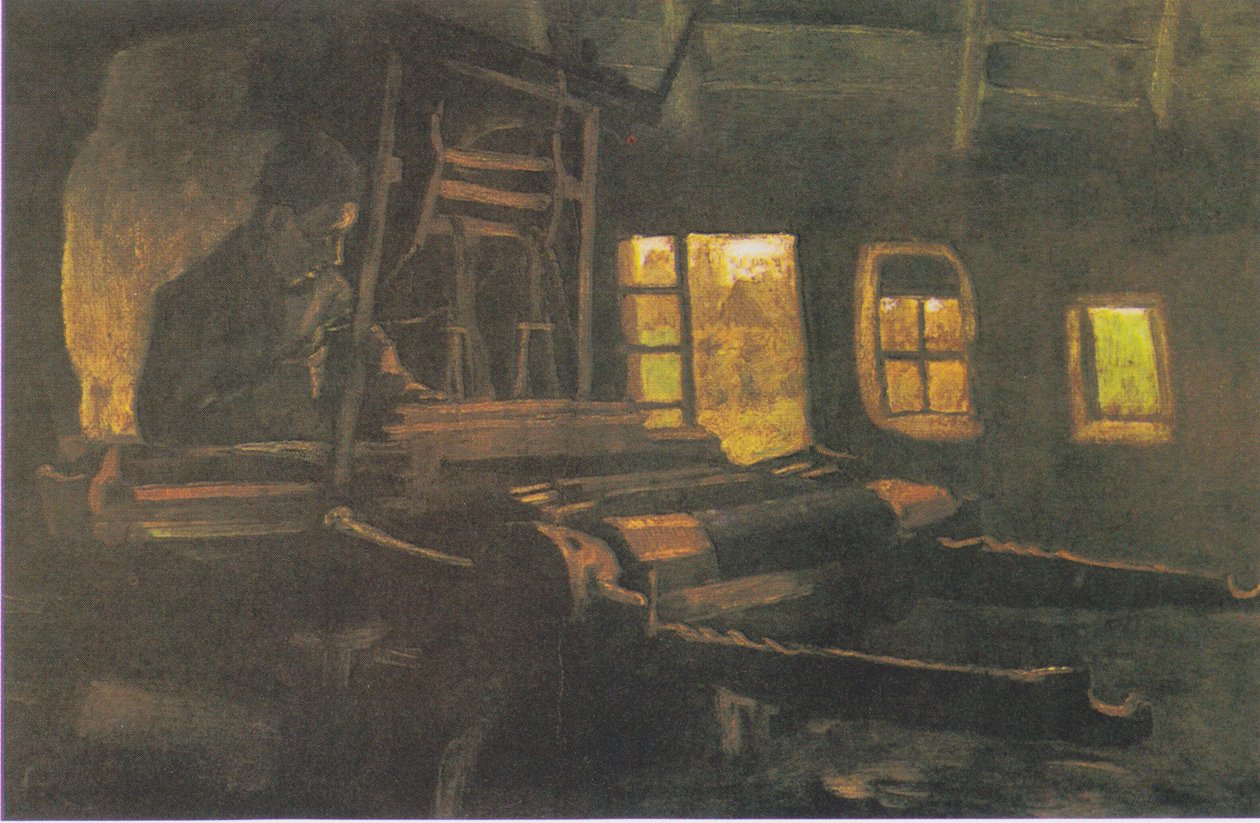 Weber em uma sala com três janelas estreitas de Vincent van Gogh