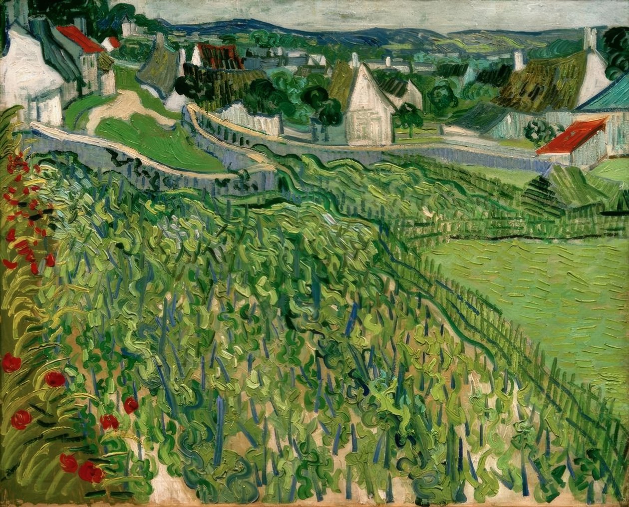 Vinhedos com vista para Auvers de Vincent van Gogh