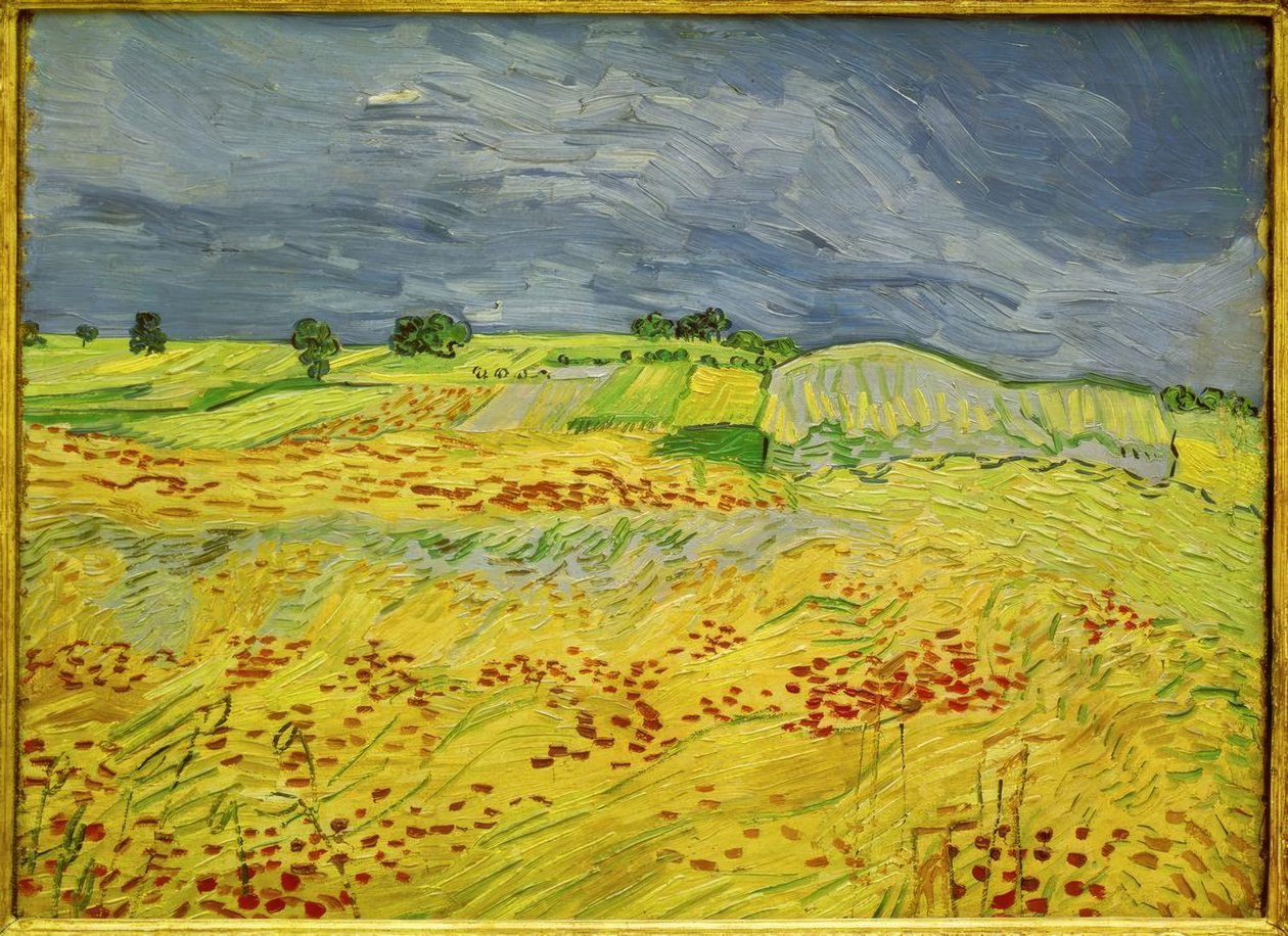 Campo de trigo com céu tempestuoso de Vincent van Gogh