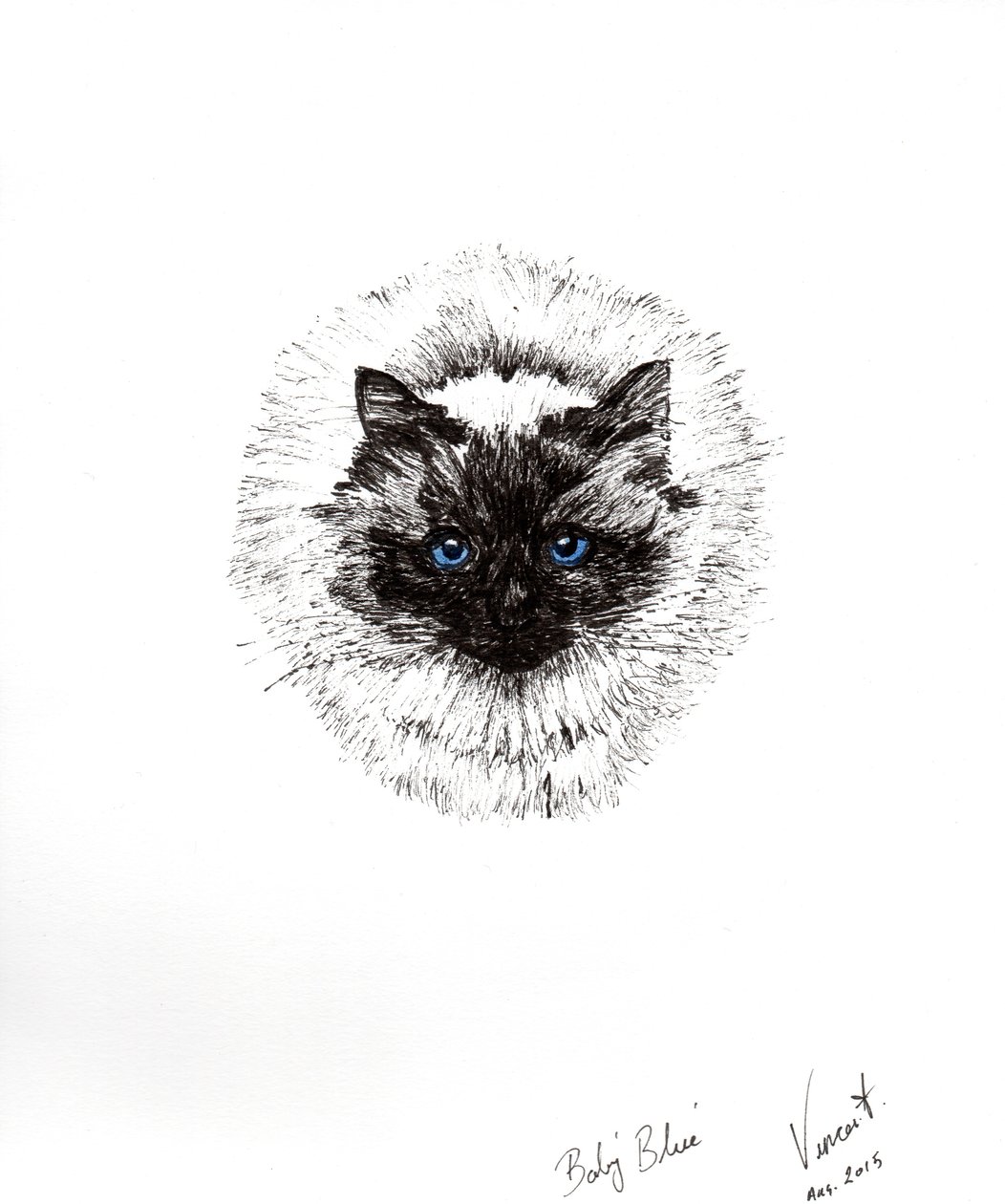 Bola de bebê, 2015, (tinta no papel) de Vincent Alexander Booth