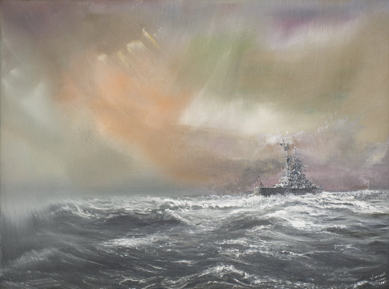 Bismarck assinala Príncipe Eugen 0959hrs 24051941, 2007, (Óleo sobre tela) de Vincent Alexander Booth
