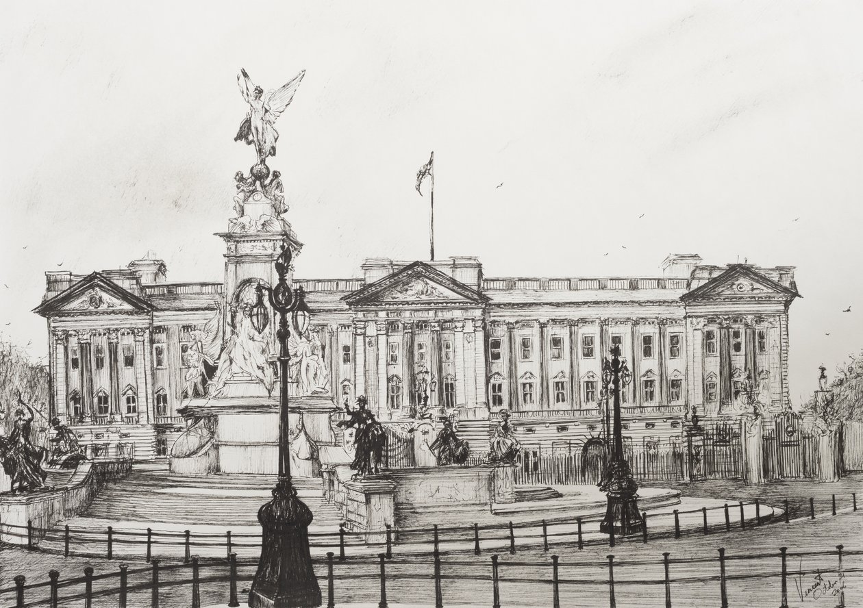 Palácio de Buckingham, Londres, 2006, (tinta no papel) de Vincent Alexander Booth