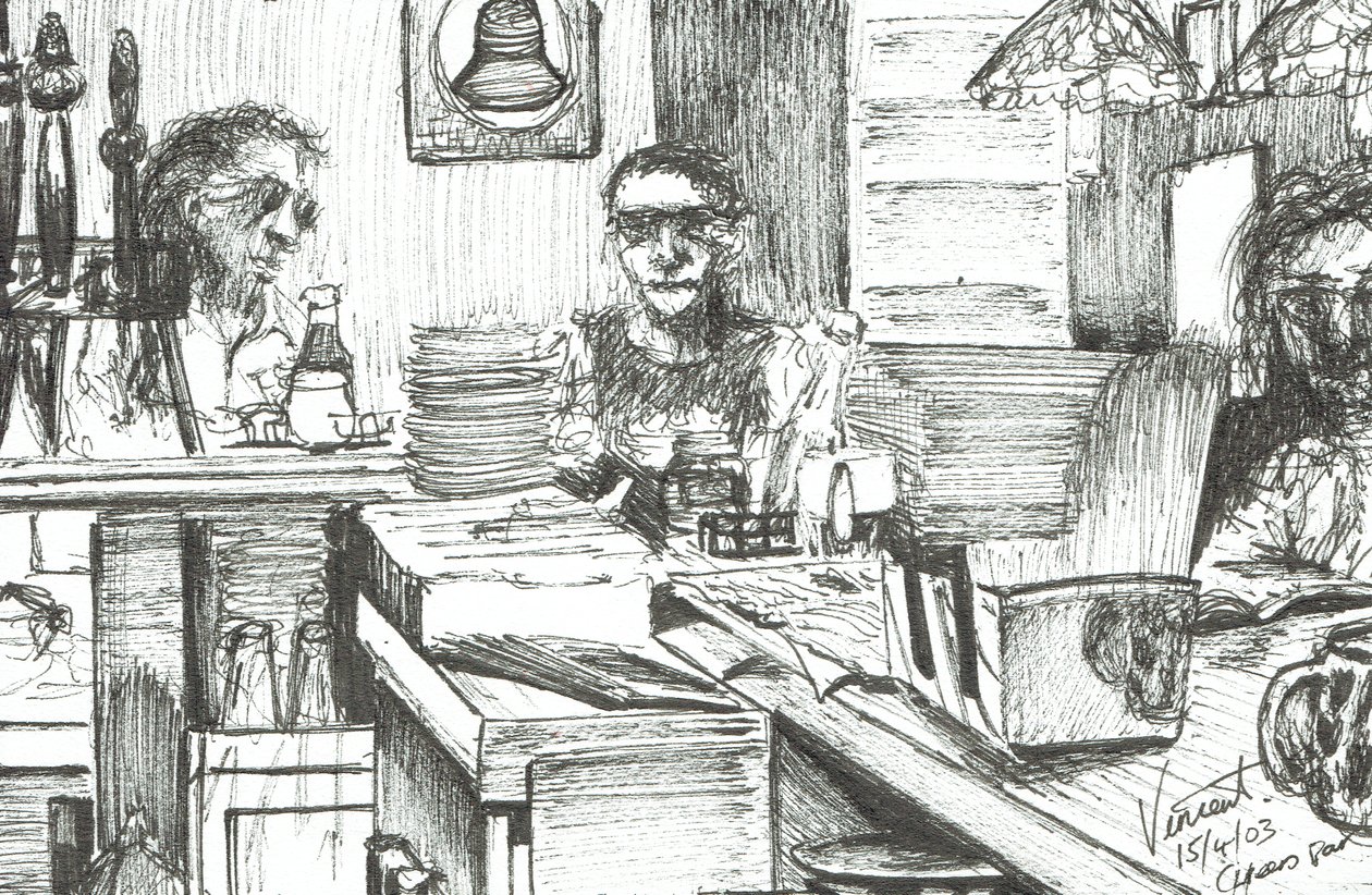 Cheers Bar Boston USA, 2003, (Tinta no papel) de Vincent Alexander Booth