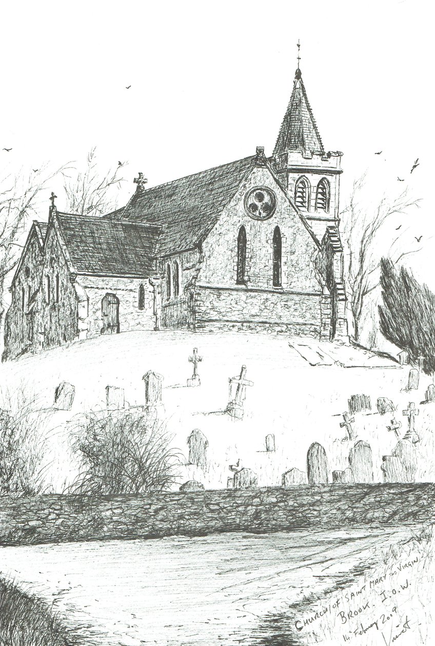 Igreja de Santa Maria a Virgem, Brook, I.O.W., 2009 de Vincent Alexander Booth
