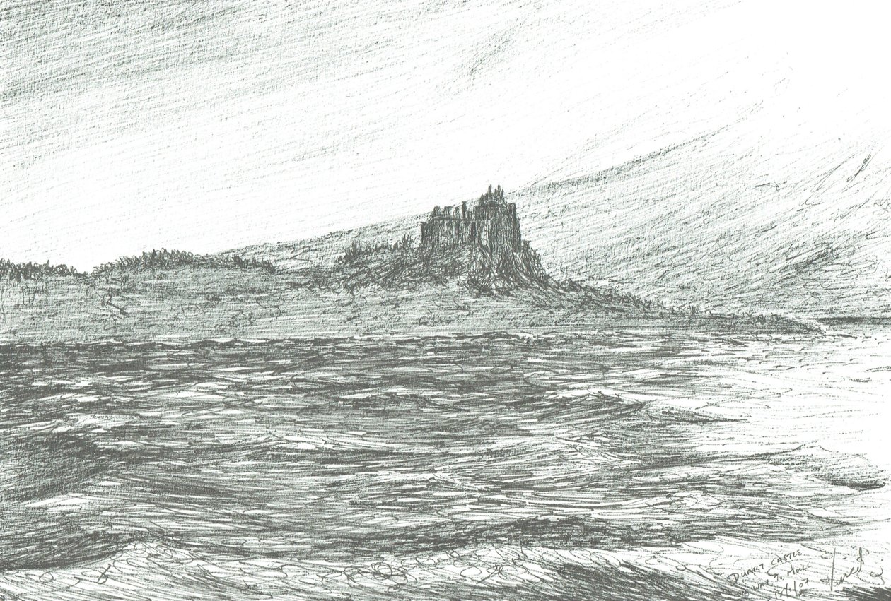Castelo Duart do ferry;2007;(tinta sobre papel) de Vincent Alexander Booth