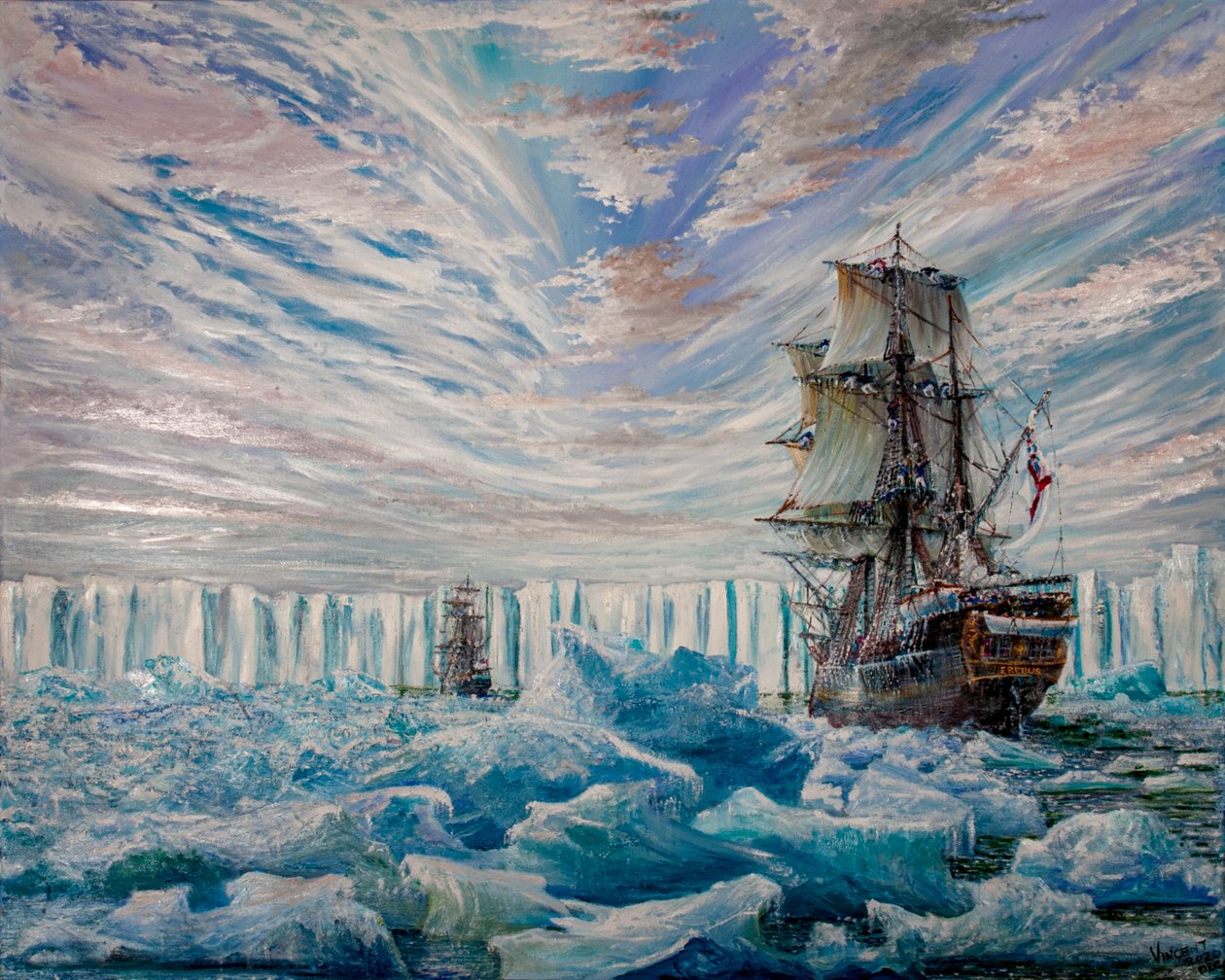 Erebus e Terror descobrem a Plataforma de Gelo Antárctica, 2020 de Vincent Alexander Booth