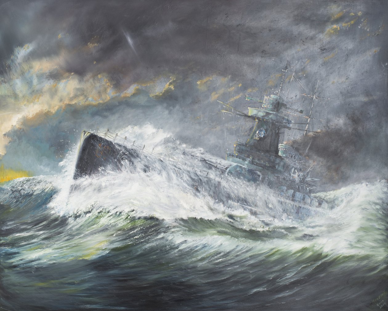 Graf Spee entra no Oceano Índico em 3 de novembro de 1939, 2006, (Oil on Canvas) de Vincent Alexander Booth