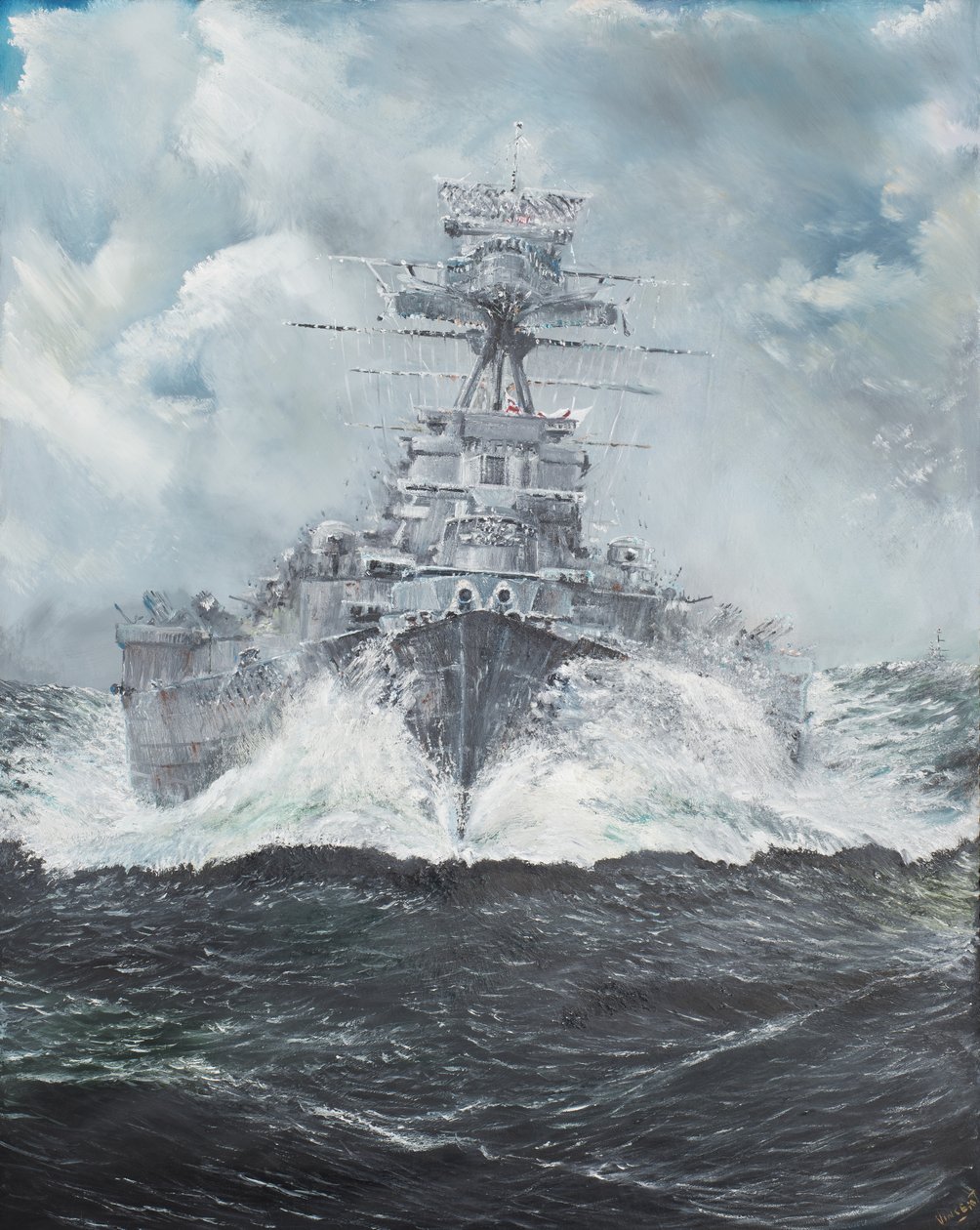 HMS Hood cabeças para Bismarck 23 de maio de 1941, 2014, (óleo sobre tela) de Vincent Alexander Booth