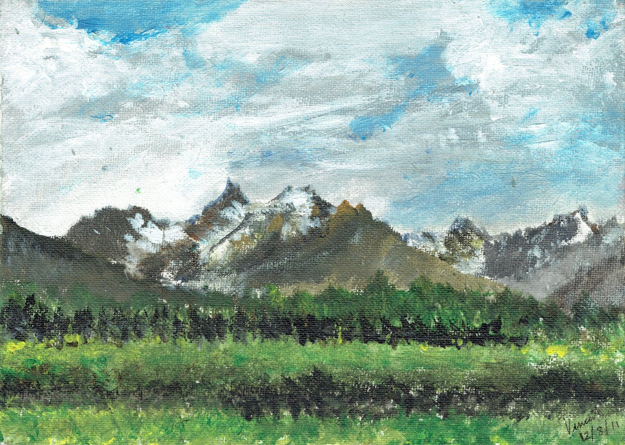 Hotel view em Crans, 2011, (acrílico sobre tela) de Vincent Alexander Booth