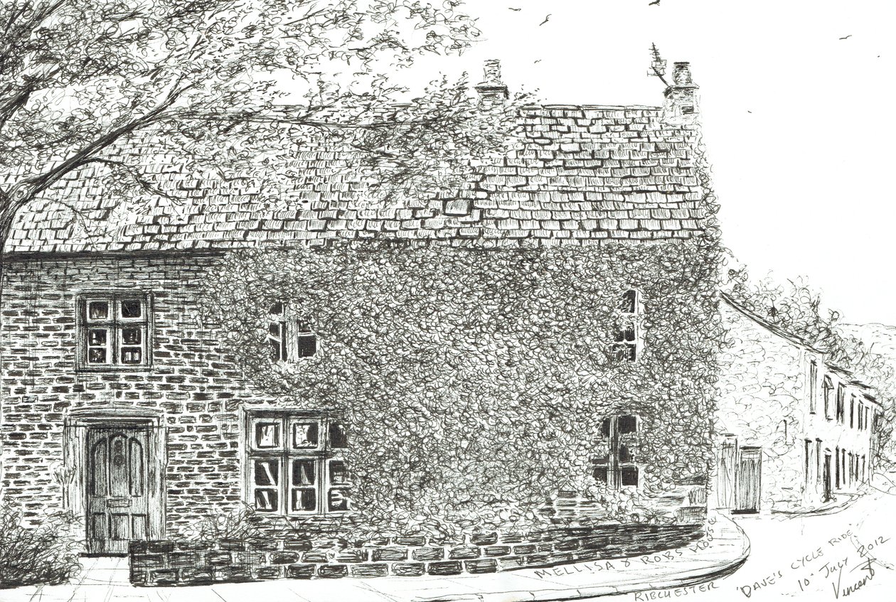 Casa em Ribchester, 2012, (tinta no papel) de Vincent Alexander Booth