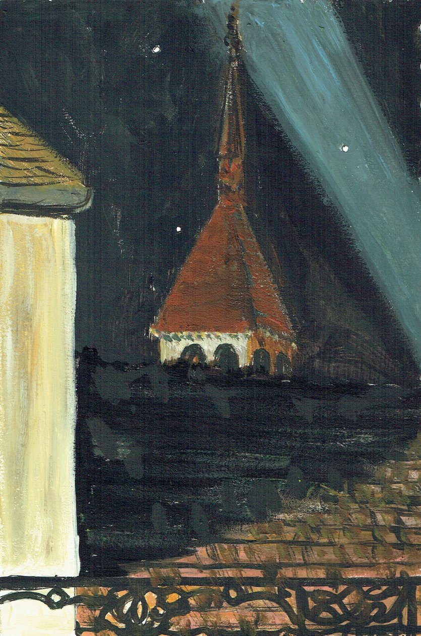Laignes France vista do telhado à noite, 2006 de Vincent Alexander Booth