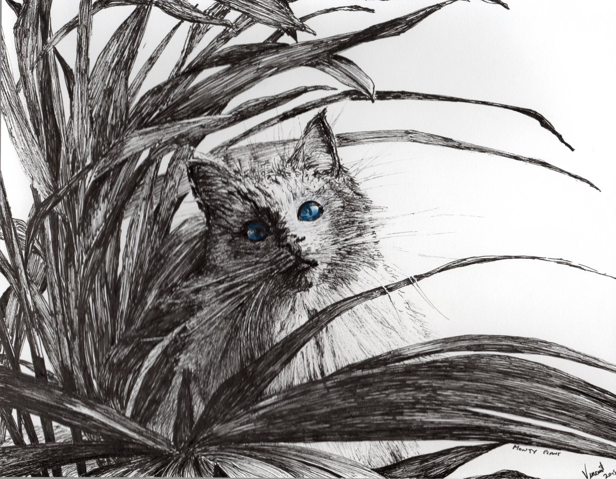 Planta Monty, 2015, (tinta no papel) de Vincent Alexander Booth