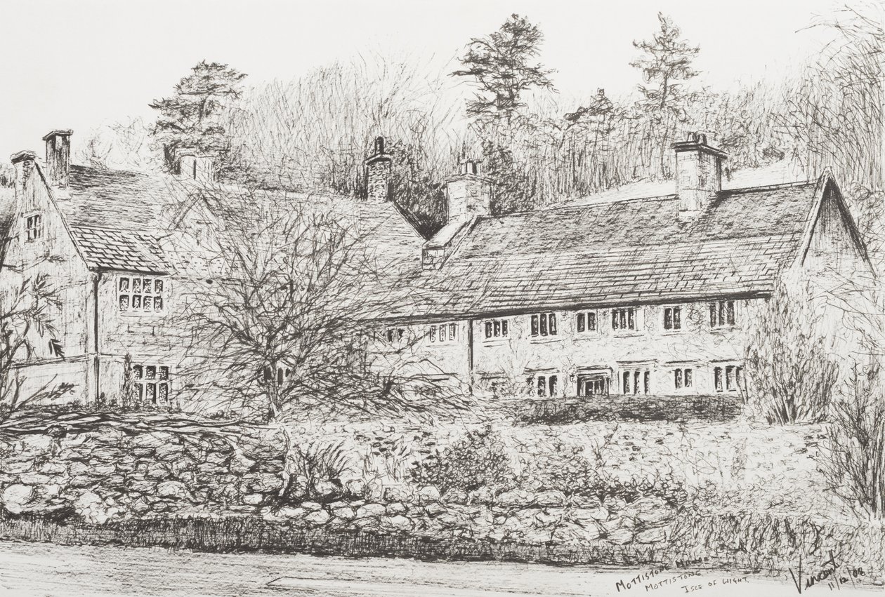 Mottistone Hall Isle of Wight, 2008 (tinta sobre papel) de Vincent Alexander Booth