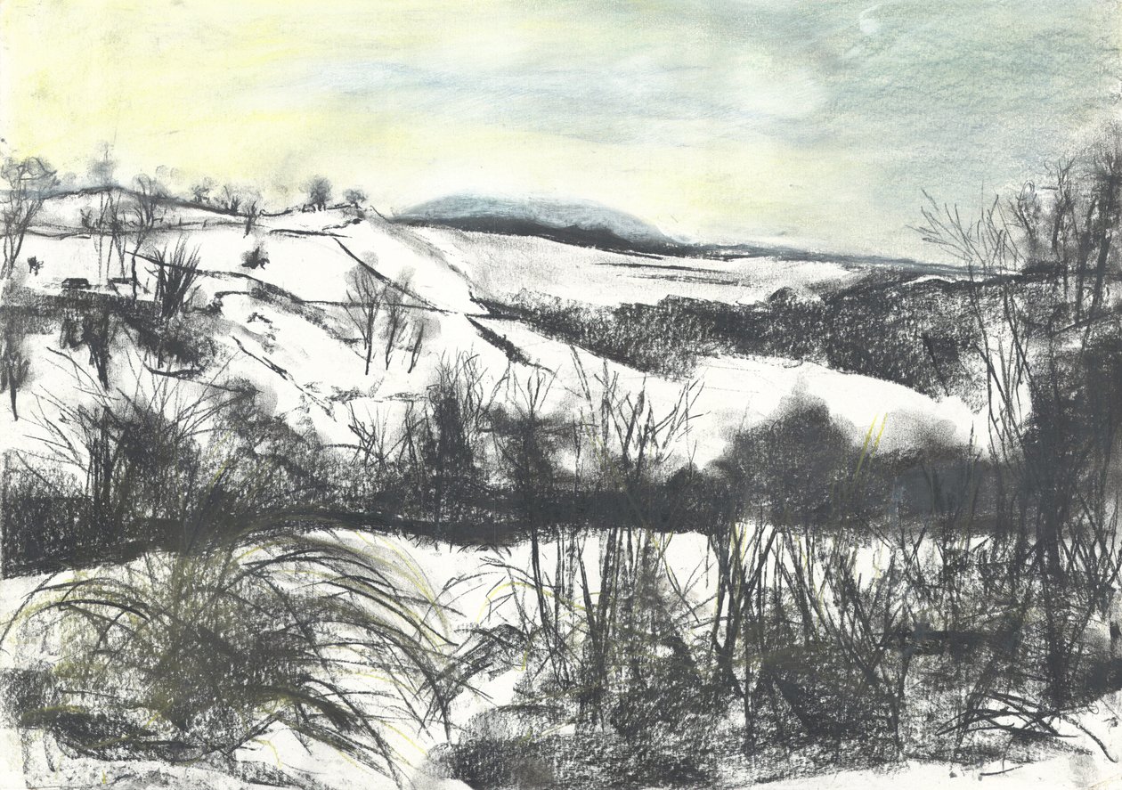 A paisagem de Osmotherley na neve de inverno de Vincent Alexander Booth