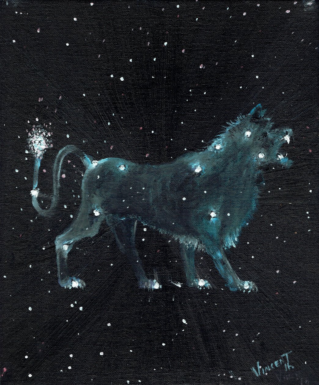 Star sign Leo, 2016, (óleo sobre tela) de Vincent Alexander Booth