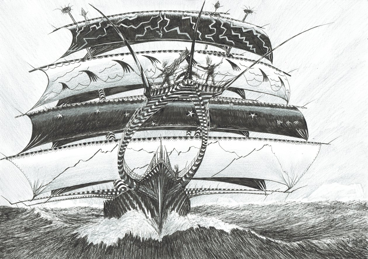 Criadores da Tempestade Rei Haakon VII Sea, 2017, (Tinta no Papel) de Vincent Alexander Booth