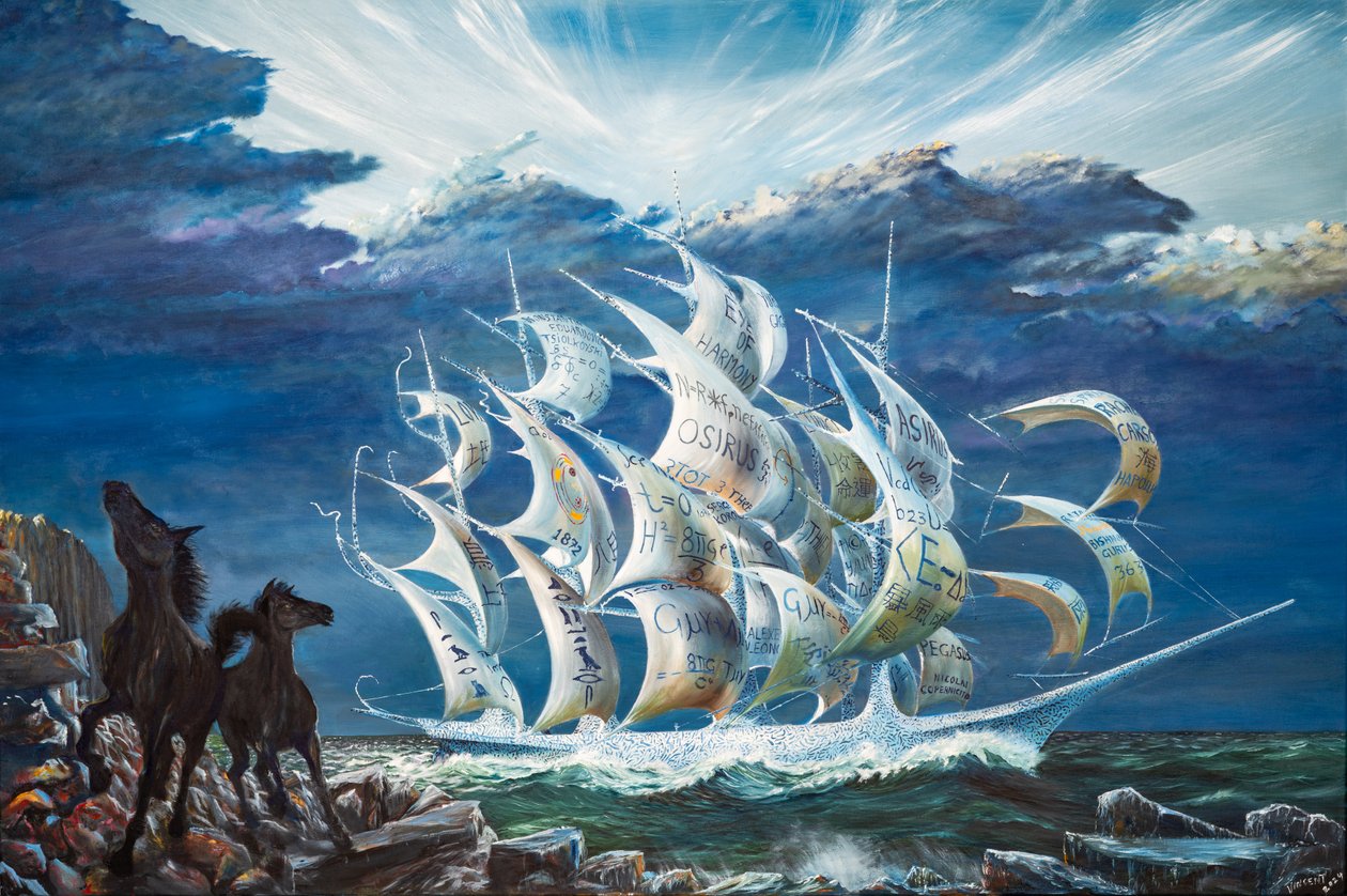 Storm Creators Lake Turkana, 2024 (óleo sobre tela) de Vincent Alexander Booth