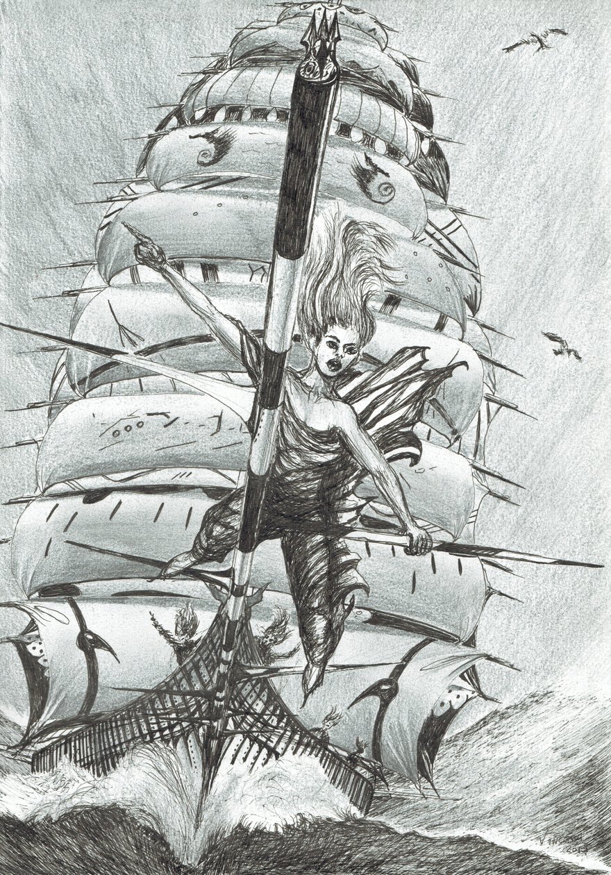 Storm Creators Lazarev Sea, 2017, (Tinta no papel) de Vincent Alexander Booth