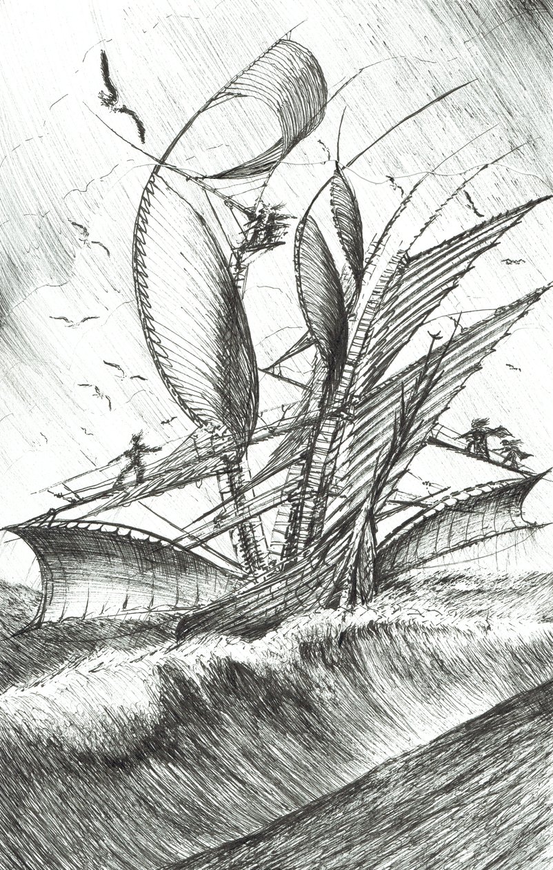 Storm Creators Pacific Ocean, 2017, (Tinta no papel) de Vincent Alexander Booth