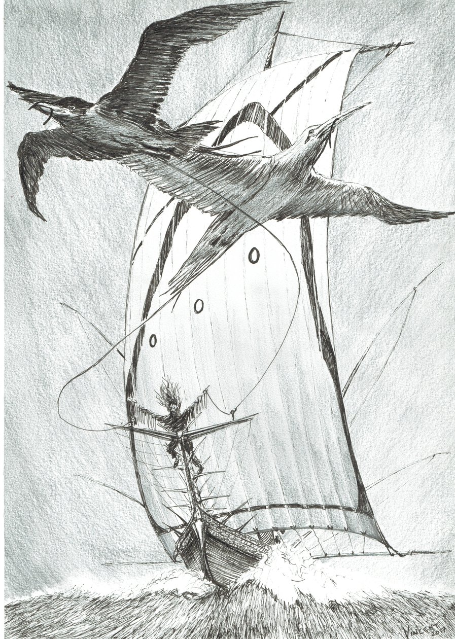 Storm Creators Wandel Sea, 2017, (Tinta no papel) de Vincent Alexander Booth