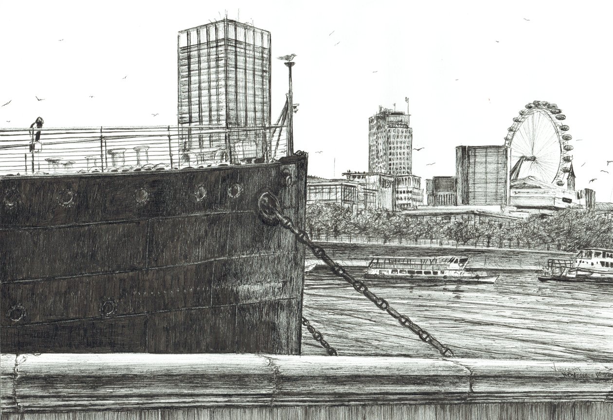 O arco preto no Tamisa, 2006, (tinta no papel) de Vincent Alexander Booth