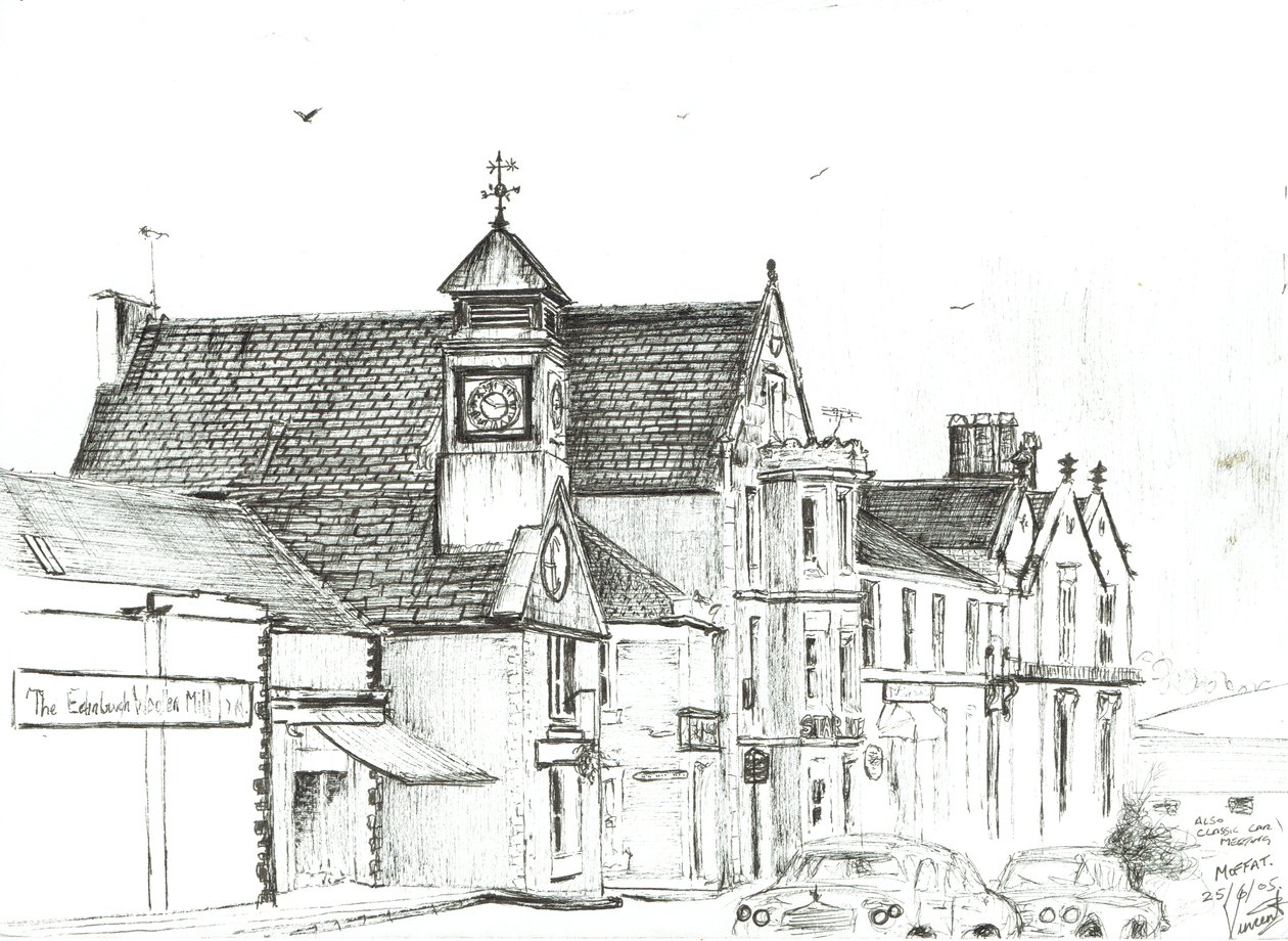 O Star Hotel, Moffat. 2005, (tinta no papel) de Vincent Alexander Booth