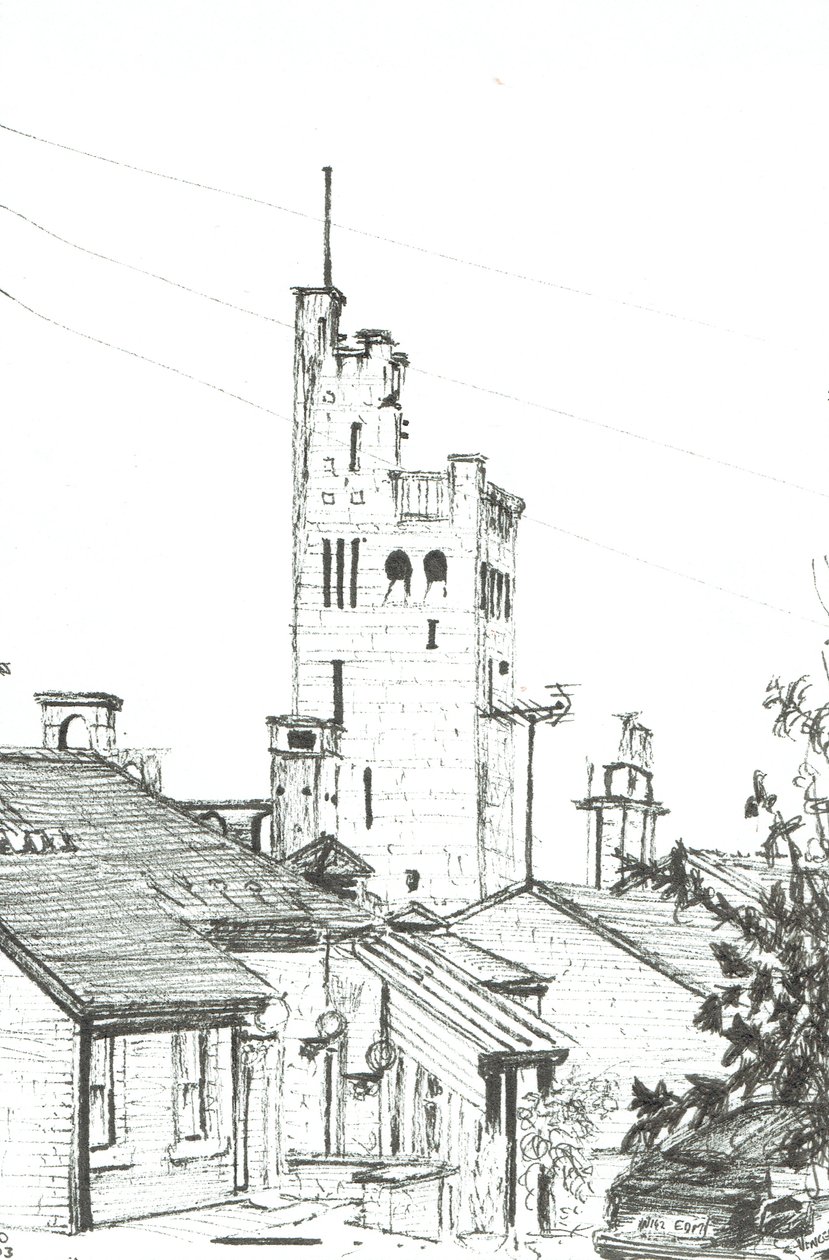 Torre em Knutsford, 2003, (tinta no papel) de Vincent Alexander Booth
