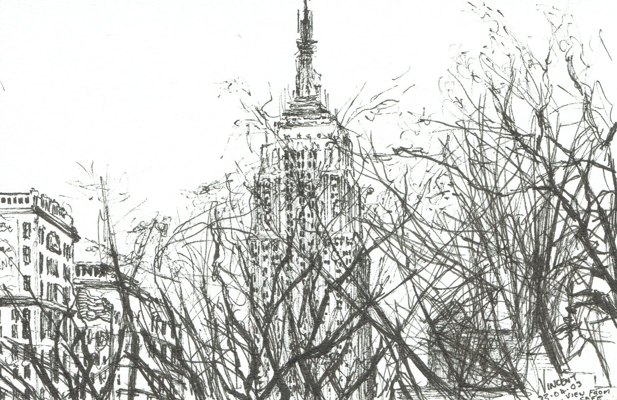 Vista do café Nova York, 2003, (tinta sobre papel) de Vincent Alexander Booth